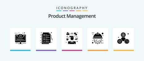Produkt Verwaltung Glyphe 5 Symbol Pack einschließlich Maschinenbau. Automatisierung. OK. Manager. Aufgaben. kreativ Symbole Design vektor