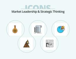 Markt Führung und strategisch Denken Linie gefüllt Symbol Pack 5 Symbol Design. Raum. Büro. Pfeil. Gebäude. Dollar vektor