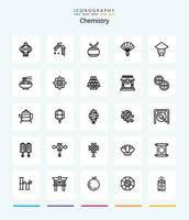 kreativ Chemie 25 Gliederung Symbol Pack eine solche wie Neujahr. neu. Neujahr. Chinesisch. Kracher vektor