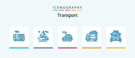 transport blå 5 ikon packa Inklusive smuts. cykel. transport. bil. människor. kreativ ikoner design vektor