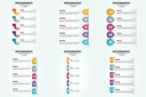 flaches Designset der Vektorillustrations-Infografiken für Werbebroschürenflieger und -zeitschrift vektor