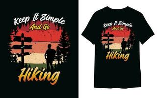 Beste Wandern Jahrgang T-Shirt Design, gehen Wandern ,Camping T-Shirt Design ,Männer Wandern T-Shirt Design. vektor