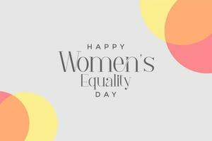 kvinnors jämlikhet dag, bakgrund mall Semester begrepp vektor