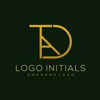 Brief t d ein Luxus Logo Vorlage Farbe vektor