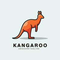 Känguru abstrakt Logo Design Vektor eben Farbe