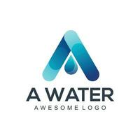 Brief ein Wasser Monogramm serif Logo Design vektor