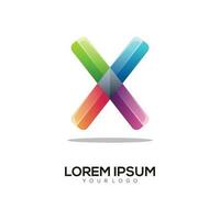 brev x färgrik logotyp design mall modern vektor