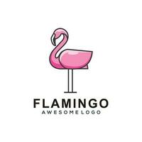 vektor logotyp illustration flamingo enkel maskot stil