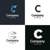 Buchstabe c großes Logo-Pack-Design kreatives modernes Logo-Design für Ihr Unternehmen vektor