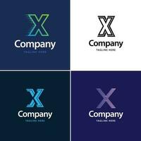 Buchstabe x großes Logo-Pack-Design kreatives modernes Logo-Design für Ihr Unternehmen vektor