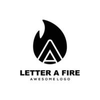 Brief ein Feuer Silhouette Logo vektor