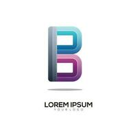 b Brief Logo Initialen bunt Gradient abstrakt vektor