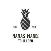 Ananas Jahrgang Logo vektor