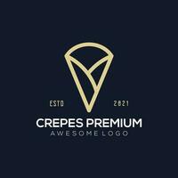 lyx premie crepes logotyp illustration för din företag vektor