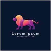 logotyp illustration lejon lutning färgrik stil vektor