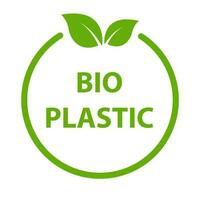 biologiskt nedbrytbar plast ikon vektor växt eco vänlig komposterbar material produktion för grafisk design, logotyp, hemsida, social media, mobil app, ui