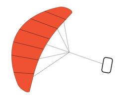 Drachen von Kitesurfen Ausrüstung eben Linie Farbe isoliert Vektor Objekt. Kitesurfen Ausrüstung. editierbar Clip Kunst Bild auf Weiß Hintergrund. einfach Gliederung Karikatur Stelle Illustration zum Netz Design