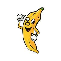 Banane Daumen oben Maskottchen Logo vektor