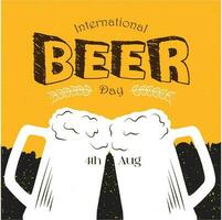 Hand gezeichnet International Bier Tag Illustration Vektor Design, können Sein verwenden zum Party, Feier und Festival