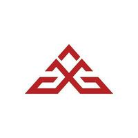 gg första brev länkad triangel form logotyp vektor