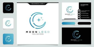 Mond Logo modern und Star Logo Design Symbol Vektor