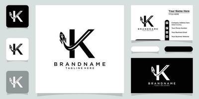 Brief k Rakete Logo Symbol Vektor Design Vorlage Illustration Vektor