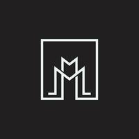 m Brief Logo Design Vektor Vorlage