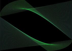 abstrakt Linie Grün im schwarz Hintergrund vektor