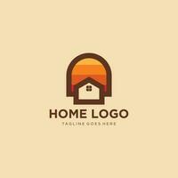 Logo Design Vorlage zum Haus Vermietung auf das See. Zuhause Logo Konstruktion. Vektor Illustration Kunst