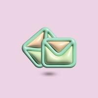 Mail Symbol einstellen mit Marker Neu Botschaft isoliert Kunst. machen Email Benachrichtigung mit Briefe, prüfen markieren, Flugzeug und Vergrößerung Glas Symbole. 3d realistisch Vektor