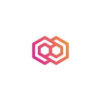 Vektor Logo Illustration Hexagon Gradient bunt Stil Kunst