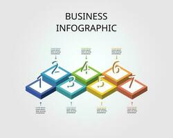 Zeitleiste Schritt Diagramm Vorlage zum Infografik zum Präsentation zum 7 Element vektor