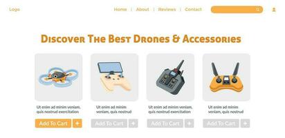 Upptäck bäst drönare och Tillbehör, Lägg till till vagn vektor
