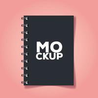 Corporate Identity Branding-Mockup, Mockup mit Notizbuch der schwarzen Farbe des Covers vektor