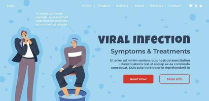 symptom och behandling av viral infektion webb vektor