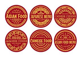 Logo Sammlung Design zum asiatisch Essen Speisekarte vektor