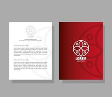Corporate Identity Markenmodell, Dokument und Broschüre rotes Modell mit weißem Schild vektor