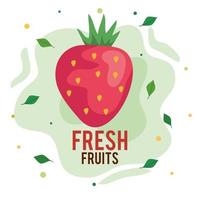 banner med färsk frukt, utsökt jordgubbe, koncept hälsosam mat vektor