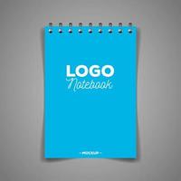 Corporate Identity Branding-Mockup, Mockup mit Notizbuch der blauen Farbe des Covers vektor