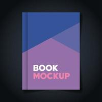 Corporate Identity Branding-Mockup, Mockup mit Buchcover in lila und blauer Farbe vektor