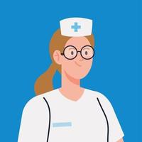 Krankenschwester mit Uniform, Krankenschwester, Krankenhausangestellte vektor