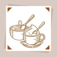 Kaffee Cappuccino und Latte vektor