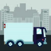 urban lastbilstransport vektor
