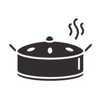 kock matlagning pan mat hett redskap siluett stilikon vektor