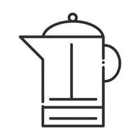 Koch Teekanne Küchenutensilien Linienstil-Symbol vektor
