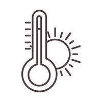 Thermometer Temperatur Wetter oder Klimalinie Symbolstil vektor