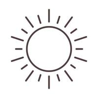 wetter sonne sommer saison tag sky line icon style vektor