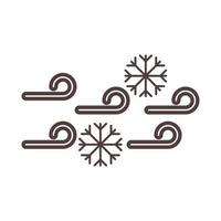 wetter kalt schneeflocken winter line icon style vektor