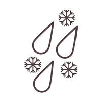 Wetterwolke Winter Schneeflocke und Regen Liniensymbol Stil vektor