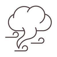 Wetter windig Wolkenlinie Symbol Stil vektor